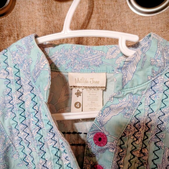 Matilda Jane Cute Tidal Toile Girls Dress Size 4 - Picture 2 of 4